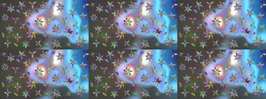 Küçük çiçekteki sevimli çiçek deseni. Mavi ve gri renkte çiçekler.