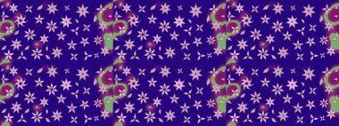 Renkli Yaz Temalı eskiz kalıbı. Modaya uygun kumaş deseni. Sevimli çiçek raster deseni. Düz Çiçek Elementleri Tasarımı.