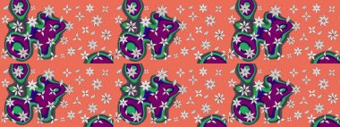 Çiçekli yumuşak bir eskiz şekli. Raster çiçekleri klasik tarzda çizilmiş. Turuncu renklerde bahar çiçekleri. Raster illüstrasyonu.