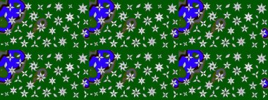 Güzel çiçek deseni. Yeşil renkli çiçekler. Renkli Bahar Teması eskiz kalıbı. Düz Çiçek Elementleri Tasarımı.