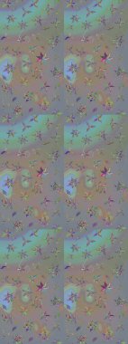 Düz Çiçek Elementleri Tasarımı. Renkli Yaz Temalı eskiz kalıbı. Sevimli çiçek raster deseni. Gri ve nötr renkte çiçekler.