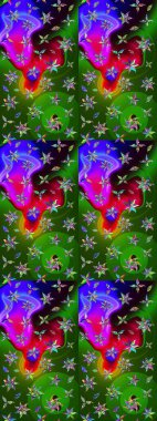 Parlak elementlerin. El çizimi Raster çizimi. Çizim çiçek deseni duvar kağıdı, web sitesi arkaplanı, paket kağıdı, davetiye, broşür, pankart veya web sitesi için kullanılabilir.