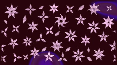 Renkli Bahar Teması eskiz kalıbı. Düz Çiçek Elementleri Tasarımı. Süslü kumaş deseni. Raster illüstrasyonunda çiçek deseni çizimi.