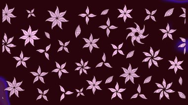 Çiçekli karalama şeklinde Raster çiçek deseni. Kahverengi renkli çiçekler. Nazik, narin çiçek arkaplanı.