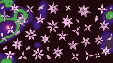 Raster illüstrasyonu. Kahverengi renkte yaz çiçekleri. Raster çiçek desenli ve çiçekli..