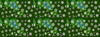 Küçük çaplı çiçeklerdeki basit şirin desenler. Tekstil veya kitap kapakları, imalat, duvar kağıtları, baskı, hediye paketi ve yapıştırma kitabı için çiçek eskizi geçmişi. Raster illüstrasyonu.