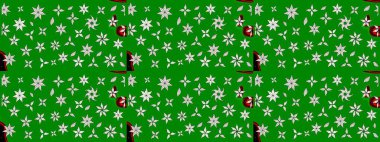 Raster illüstrasyonu. Yeşil renkli yeşil papatya deseni. Yeşil renklerde.