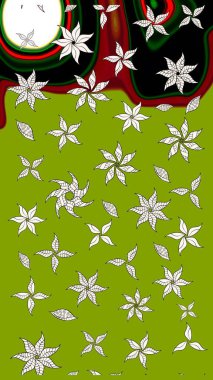 Raster illüstrasyonu. Küçük çiçekteki sevimli çiçek deseni. Yumuşak, yeşil renkli yaz çiçekleri. Raster deseni.