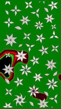 Zarif, parlak ve yeşil çiçek desenli bir taslak. Sabıka baskıları, bebek kıyafetleri, duvar kâğıtları, paket kutuları vb..