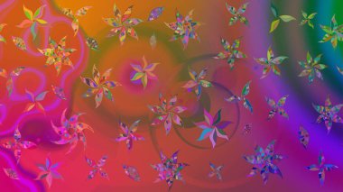 Mor renkli güzel bir tekstil. Suluboya çiçekli çiçek deseni. Raster illüstrasyonu.