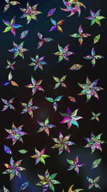 Raster illüstrasyonu. Suluboya çiçekli çiçek deseni. Gri renkli güzel tekstil.