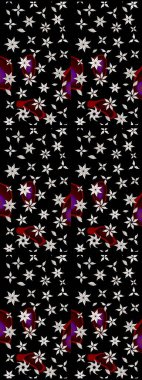 Çizim çiçek deseni duvar kağıdı, web sitesi arka planı, ambalaj kağıdı, davetiye, broşür, afiş veya web sitesi için kullanılabilir. Parlak elementlerin. El çizimi Raster illüstrasyonu.