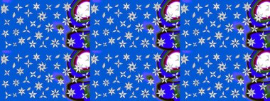 Küçük çiçekte güzel bir çiçek deseni var. Raster deseni. Çiçekli çiçek deseni, suluboya..