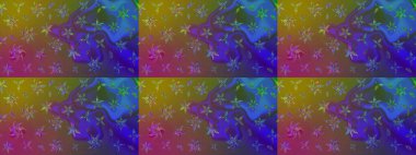 Suluboya tarzında kahverengi renkte. Raster illüstrasyonu. Küçük çiçekli bahar deseni çiz.