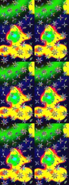 Gömlek, arka plan modelini çiz. Yeşil renkli çiçekler. Tropik çiçekler.