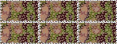 Kusursuz bir arka plan modeli. Kahverengi yapraklı yabani çiçekler. Suluboya, elle çizilmiş. Raster illüstrasyonu.