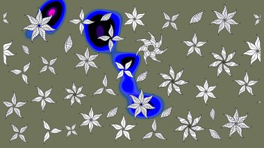 Raster Hip kumaş deseni. Eskiz Vintage Çiçek Deseni.