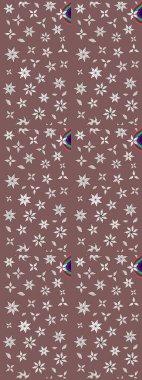 Raster Çiçek İllüstrasyonu 'nun şirin tekstili. Kahverengi ve nötr renklerdeki etnik çiçeklerle zarif bir eskiz..