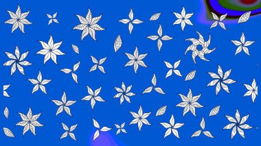 Suluboya tarzında mavi renkli çiçekler. Mavi renkte çiçeklerle birlikte çiçek deseni çiz.