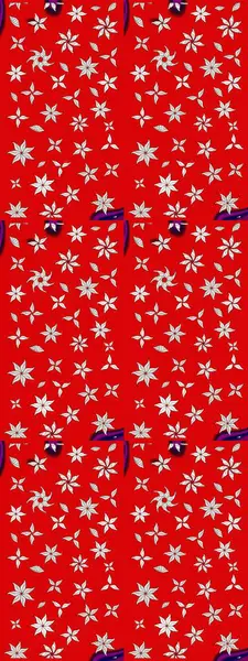 Raster illüstrasyonundaki çiçek desenli çizim. Kırmızı ve nötr renkte çiçekler.