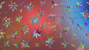 Çizim çiçek deseni duvar kâğıdı olarak kullanılabilir. Raster illüstrasyonu. Kahverengi renkte çiçekler.