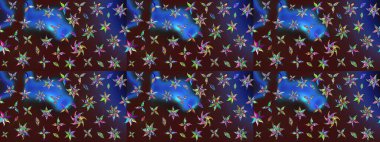 Düz Çiçek Elementleri Tasarımı. Raster illüstrasyonundaki çiçek desenli çizim. Kahverengi renkli çiçekler. Renkli Bahar Teması çizim şablonu.