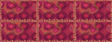 Ağaç dallı bahar çiçekleri, çiçek siluetiyle kırmızı renkte desen. Raster deseni.