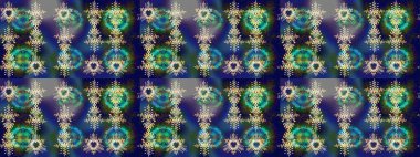 Siluet kar tanesi işareti izole edilmiş mavi, yeşil ve gri renkler. Raster illüstrasyonu. Düz dizayn. Kar Tanesi Mozaik ikonu. Grafiksel element dekorasyonu. Sembol kışı, donmuş, Noel, yeni yıl tatili