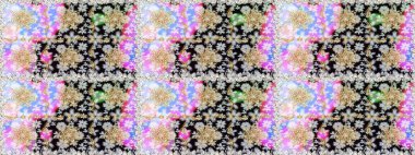 Süslü raster dekorasyonu. Barok tarzında duvar kağıdı tasarımı için kusursuz damaske deseni arkaplanı. Altın elementlerle nötr renklerde altın desen.