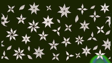 Çiçeksel çizim kalıbının yansıması. Vadinin gri renkli çiçekleri.