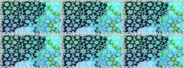 Çiçekler. Vadinin mavi renkli çiçekleri. Soyut etnik raster pürüzsüz desen.