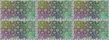 Bahar Tema Dikişsiz desen arka plan rengi. Düz çiçek öğeleri tasarım. Raster çizimde sorunsuz çiçek desenli. Fantezi kumaş deseni.