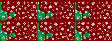 Raster illüstrasyonundaki çiçek desenli çizim. Kırmızı renkte çiçekler.