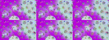 Düz Çiçek Elementleri Tasarımı. Renkli Bahar Teması eskiz kalıbı. Parlak arkaplan eskiz desenli çiçekli fantezi tasarımı.