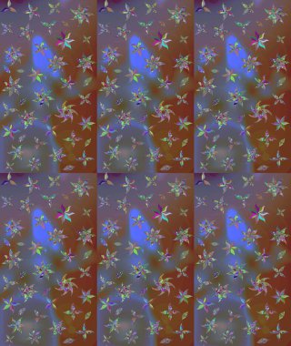 Renkli Bahar Teması eskiz kalıbı. Chichi 'nin kumaş kalıbını çiz. Raster illüstrasyonu. Düz Çiçek Elementleri Tasarımı. Çiçek deseni.