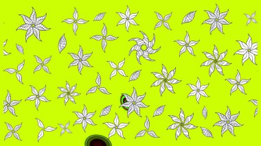 Düz Çiçek Elementleri Tasarımı. Chichi 'nin kumaş kalıbını çiz. Renkli Bahar Teması eskiz kalıbı. Çiçek deseni. Raster illüstrasyonu.