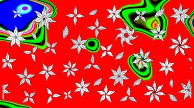 Vadinin çiçekleri kırmızı renklerde. Raster çiçek desenleri çiziyor..