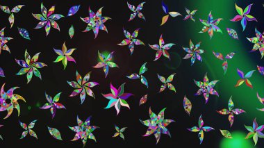 Çiçekli karalama şeklinde Raster çiçek deseni. Nazik, sevimli çiçek arkaplanı. Gri renkli çiçekler.