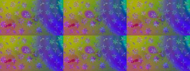 Mor el çizimi desen. Sanat, çiçeklere ilham verir ve arka planda izler bırakır. Raster deseni. Karalama çiçekleri çizim deseni.