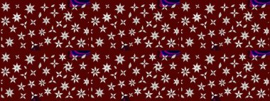 Raster illüstrasyonu. Çiçek ve yapraklı karalama şeklinde Raster çiçek deseni. Kibarca, bahar çiçekleri kırmızı renklerde.