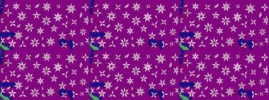 Raster illüstrasyonu. Yumuşak, mor renkte yaz çiçekleri. Raster çiçek desenli ve çiçekli..