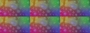 Raster illüstrasyonundaki çiçek desenli çizim. Güzel kumaş deseni. Renkli Bahar Teması eskiz kalıbı. Düz Çiçek Elementleri Tasarımı.