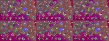 Tomurcukları papatya çiçekleri olan sevimli bir çiçek deseni. Kumaş, tekstil, duvar kağıdı baskısı için. Raster illüstrasyonu. Miles Fleur, süslü püslü bir süs. Eski usul. Taslak arkaplan.