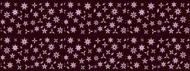 Sevimli çiçek raster deseni. Sketch Colour Spring Theme eskiz kalıbı. Kahverengi renkli çiçekler. Düz Çiçek Elementleri Tasarımı.