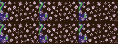 Çizim çiçek deseni duvar kağıdı, web sitesi arka planı, ambalaj kağıdı, davetiye, broşür, afiş veya web sitesi için kullanılabilir. Parlak elementlerin. El çizimi Raster illüstrasyonu.