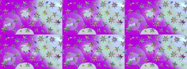 Vadinin çiçekleri tarafsız renklerde. Çiçeksel çizim kalıbının çizimi.