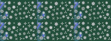 Düz Çiçek Elementleri Tasarımı. Sevimli çiçek raster deseni. Sketch Colour Spring Theme eskiz kalıbı. Yeşil renkte çiçekler.