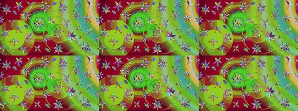 Yeşil ve kırmızı renkte çiçekler. Güzel çiçek deseni. Düz Çiçek Elementleri Tasarımı. Renkli Bahar Teması çizim şablonu.