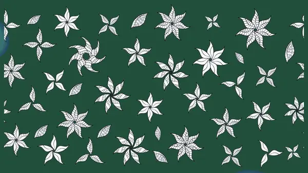 Raster illüstrasyonu. Yeşil renkli çiçekler. Raster illüstrasyonu. Asya tekstil tarzında. Çiçek desenini çiz.