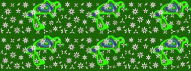 Parlak renkli çiçekli ve yeşil yapraklı harika bir çiçek deseni. Halk tarzı. Modern çiçek arkaplanı. Moda baskıları için zarif bir şablon.